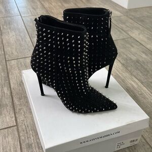 Steve Madden Black Studded Heeled Boots